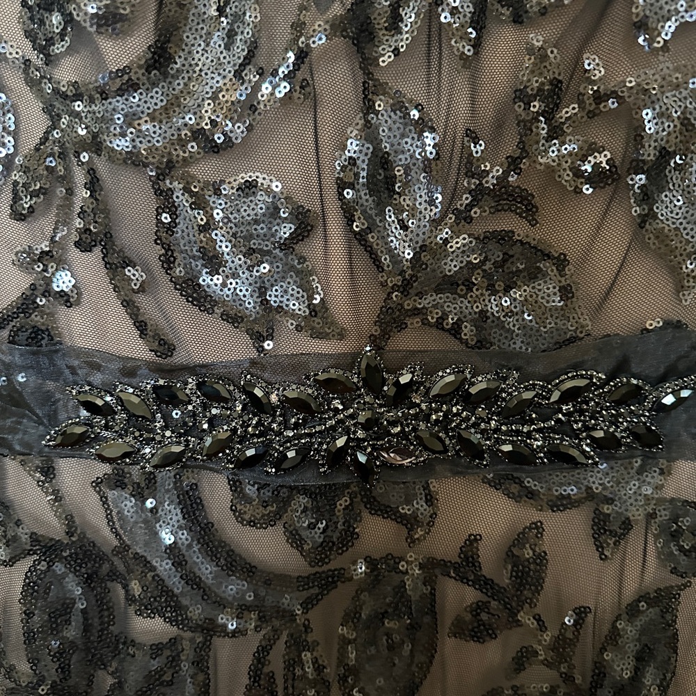 Dress the Population Elegant Ava sequin floral Black Gown size medium M - Picture 14 of 17
